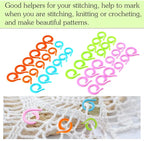 Lokunn 40Pcs Stitch Markers for Crocheting, Crochet Stitch Markers Ring, Multicolor Knitting Stitch Markers for Knitting and Crocheting, Small and Large Locking Markers