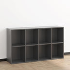 Wooden 8 Cube Storage Organizer with Closed Back Panel,White Shelf Heavy Duty Cubby Storage Organizer with Compartments for Living,Display Shelf,Bookshelf (Black, 8-Cube)