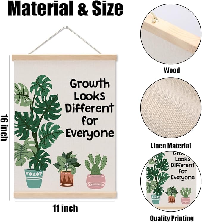 Inspirational Poster Hanger, Therapy Office Decor Growth Mindset Wall Decor Motivational Gifts Educational Posters Wall Art Wall Hanging Banner Classroom Toddler Room Bedroom Home Baby Room Decor