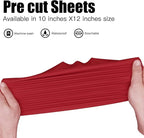 JANDJPACKAGING Red Heat Transfer Vinyl HTV for T-Shirts,10 Pack 12" x 10" Sheets for Iron On T Shirts - for Silhouette Cameo Or Cricut - Heat Press Machine