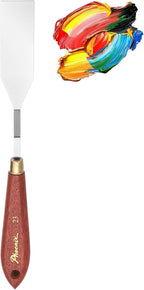 MECCANIXITY Pack of 1 Palette Knife No.23, 7.6" Long Palette Knives with Stainless Steel Flexible Spatula Pallet Knife and Wood Handle for Scraping, Mixing, Oil Acrylic Painting Canvas