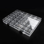 36 Grids Clear Plastic Organizer Box, Craft Storage Container for Beads Organizer, Art DIY, Crafts Jewelry Storage, Fishing Tackles, Rock Collection, 2 Pack