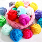 3.53oz Wool Roving Yarn, Wool Felting Supplies, Pure Wools, Chunky Yarn, Spinning Wool Roving for Needle Felting Wet Felting DIY Hand Spinning (Black)