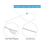 PATIKIL 24 Gauge 16" Floral Stem Wire, 100 Pcs Paper Wrapped Iron Artificial Flower Stem Accessories for DIY Bouquet Stem and Craft Decoration, White