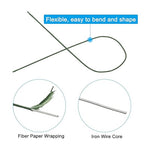 PATIKIL 16 Gauge 16" Floral Stem Wire, 100 Pcs Paper Wrapped Iron Artificial Flower Stem Accessories for DIY Bouquet Stem and Craft Decoration, Dark Green