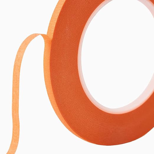 QDiShi 2 Pack 1/4" inch x 60yd Orange Painters Tape Easy Removal Thin Narrow Finishing Masking Tape Painting Tape Wall Tape, No Residue and Good Adhesive (0.25 in 6MM) (Orange)