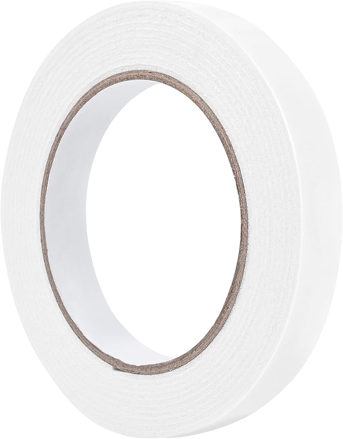 ToLanbbt Double Sided Foam Tape 0.5In x 10FT, Mounting Tape Heavy Duty, Strong Adhesive Weatherproof Seal Strips for DIY Craft Picture Poster, Car & Gap Filling Mountings, Home Office Decor (White)