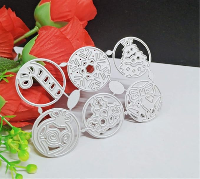 Metal Cutting Dies DIY Merry Christams Embossing Stencil Template Scrapbooking Card Making Mold Photo Album Arts Crafts Tools (Christmas Snowflake Set -10.5×7cm)