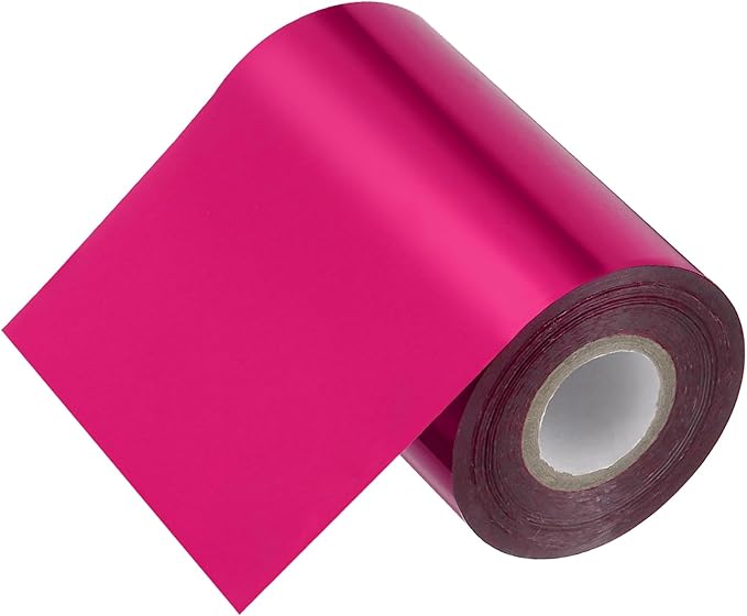 PATIKIL 4"x400Ft Hot Stamping Foil Paper, Heat Transfer Hot Stamping Paper Foil Roll for Leather DIY Logo Decor Craft Gift Package Scrapbook Card, Rose Red