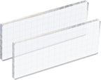 PATIKIL 6" x 3" Acrylic Stamp Block, 2 Pack Clear Stamping Block with Grid Lines Decorative Mounting Blocks Square for Scrapbooking DIY Crafts Card Making