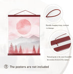 Artmag Magnetic Poster Hanger Frame, 27x40 27x41 27x32 Light Wood Wooden Magnet Canvas Artwork Print Poster Hangers Frames Hanging Kit (Mahogany, 27")