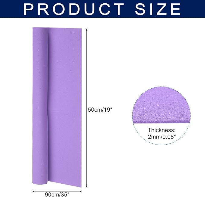 MECCANIXITY Foam Sheets Crafts 35x19 Inch 2mm EVA Craft Foam Paper Foam Sheets for Crafts Projects DIY Cosplay Modeling, Light Purple