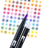 Tombow 56187 Dual Brush Pen Art Markers, Pastel, 10-Pack. Blendable, Brush and Fine Tip Markers