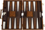 Get The Games Out Top Backgammon Set - Classic Board Game Case - 2 Players - Best Strategy & Tip Guide - Available in Small, Medium and Large Sizes (Brown, Medium)