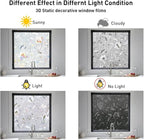 NINETREX Window Privacy Film,3D Stained Glass Window Film,Decorative Window Covering Sun Blocking Vinyl Static Cling Anti-UV Heat Control for Home Decor,Tulip 35.4 x 78.7inch
