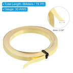 PATIKIL 19.7 Feet Brass Wire, 6mm Wide Bendable Brass Beading Wire 30 Gauge Flat Bezel for Jewelry Making DIY Sculpting Crafts