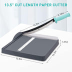Paper Cutter, Paper Slicer with Safety Guard and Blade Lock, 12" Cut Length Guillotine Paper Cutter with 16 Sheet Capacity, Paper Cutters and Trimmers for Cardstock Cardboard (Gray)