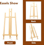 3 Pack 15 Inch Wood Easels, Easel Stand for Painting Canvases, Art, and Crafts, Tripod, Painting Party Easel, Kids Student Tabletop Easels for Painting, Portable Canvas Photo Picture Sign Holder