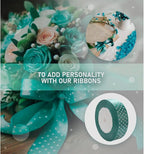 Ribbon 1 inch Mint with White Polka Dots Ribbons for Crafts Gift Ribbon Satin Solid Ribbon Roll 1 in x 25 Yards