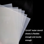 12 Pcs 10 Mil Blank Stencil Sheets 12 x 24 inch Milky Translucent PET Stencil Making Sheet Mylar Blank Template for DIY Art Craft, Cricut, Laser Cutting, Template Material