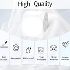 3 Inch White Round Thermal Sticker Labels, Waterproof Circle Direct Thermal Labels, Multi-Purpose Self-Adhesive Sticker Label for DIY Logo Design- 200 Sheet/Roll