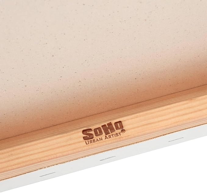 SoHo Urban Artist, 11x14 Heavyweight Stretched Cotton Canvas for Painting - 1.5" Deep- 3 Pack, Triple Primed, 100% Cotton Canvas, Archival, Universal Primed for Oil, Acrylic, Alkyd, Mixed Media