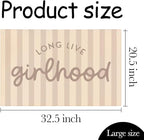 Long Live Girlhood Banner, Playroom Banner, Canvas Wall Hanging Flag Decor for Nursery Playroom Toddler Room, Girl Kids Room Decor Pink