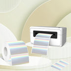 1.25" x 2.25" Holographic Thermal Label Stickers,Printable Rainbow Glitter Thermal Printer Sticker Labels for Gift Wrapping, Self-Adhesive Name Price Tag DIY Custom Logo Design (500 pcs)