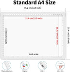 Phylosal Rechargeable A4 Light Pad with Carry Bag, Ultra-Thin Magnetic Tracing Light Box for Drawing, Diamond Art Painting Light Board with Side Button, Super Bright Light Table for Sketching (White)