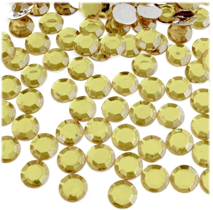 The Crafts Outlet 144pc Flatback Acrylic Rhinestones Round 10mm - Jet Black