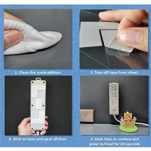 Double Sided Tape Heavy Duty, Sticky Tack Poster Stickers Picture Hanging Adhesive Strips, No Tools Wall Hanging Strips, Damage Free Clear Pre-Cut Mounting Tape, No Trace Removable Mounting Putty (80)