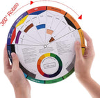 JimKing Creative Color Wheel, Paint Mixing Learning Guide, Art Class Teaching Tool for Makeup Painting Tattoo,Blending Board Chart Color Mixed Guide Hardboard(9.25inch)