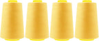 Mandala Crafts 4 Pack of Serger Threads Cones Spools - 40S/2 24000 Yards Polyester Butter Cream Threads for Sergers Machine and Overlock Quilting Sewing Machine
