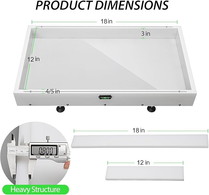 Large Reusable Epoxy Resin Mold 18×12×3 Adjustable Clamping System – Ideal Resin Molds for Coffee Tables, Trays, Cutting Boards & DIY Projects