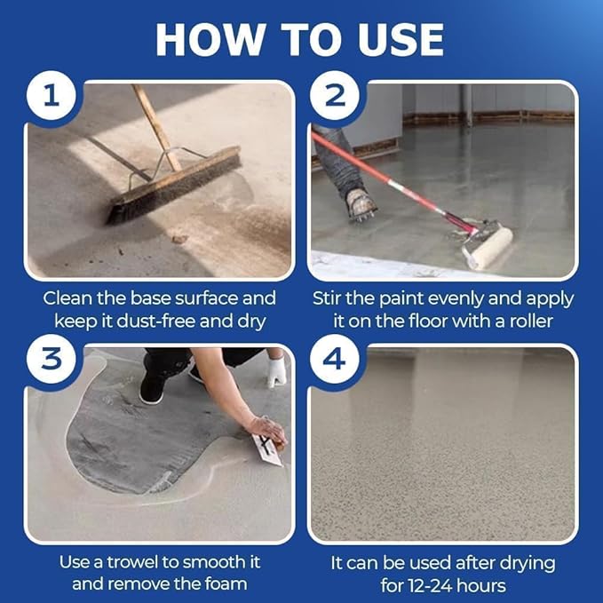 Epoxy Colored Sand Floor Paint, Epoxy Floor Paint for Concrete, High Gloss Marble Effect Coating, Waterproof Non-Slip Concrete Paints, Suitable for Indoor/Outdoor Use (Dark Gray,32 oz/1 kg)