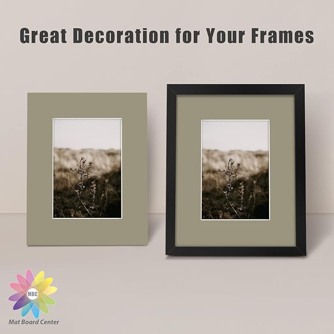 Mat Board Center, Pack of 20, Mixed Colors 8x10 Picture Mats Matting with White Core Bevel Cut for 5x7 Pictures