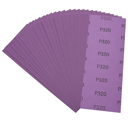 Sandpaper 320 Grit,Wet Dry Sanding Sheets,High Performance Ceramic Abrasive Sand Paper for Wood Furniture Finishing,Metal Grinding,Automotive Polishing,9 x 3.6 Inch,25-Pack
