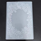 NZJ 3D Texured Flower Frame Background Plastic Embossing Folders for Card Making Scrapbooking and Other Paper Crafts