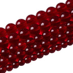 182pcs 4mm Smooth Garnet Red Glass Crystal Round Loose BeadsFor Jewelry Making DIY Bracelet Necklace Accessories 32" 2 Strand