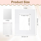 uxcell Picture Mats, 8 x 10 Mat Board Center for 5 x 7 Pictures Acid Free White Core Bevel Cut Frame Mattes with Backing for Display Art Measuring, White