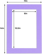 11x14 Mat for 8.5x11 Photo - Precut Light Purple Picture Matboard for Frames Measuring 11 x 14 Inches - Bevel Cut Matte to Display Art Measuring 8.5 x 11 Inches - Acid Free Pack of 100 MATS