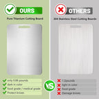 100% Pure Titanium Cutting Board for Kitchen – Non-Toxic, Double-Sided, Eco-Friendly, Dishwasher Safe, Rustproof, Knife-Friendly Chopping Board for Meat, Vegetables & Fruits (12 x 9 in)
