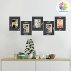MBC Mat Board Center, 5 Pack 8.5X11 for 5X7 Black Picture Mats Frame Mattes, Bevel Cut, Acid Free, 4-Ply Thickness