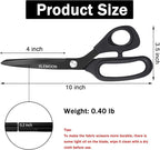 10" Scissors All Purpose, Heavy Duty Premium Stainless Steel Tailor Scissors, Comfort Grip Handles for Fabric, Leather, Sewing & Crafting