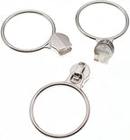 Leekayer #5 Silver Metallic Nylon Coil Zippers by The Yard Bulk 10 Yards White Zipper Tape with 25pcs Silver Ring Pull Sliders for DIY Sewing Tailor Craft Bag(White)