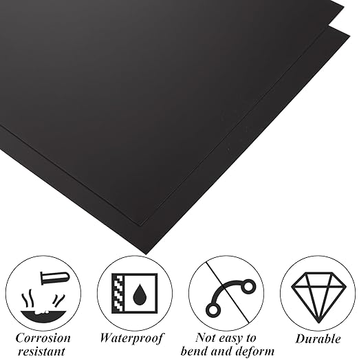 4PCS 12 x 12 x 1/32 (0.04”) Inch Anodized Aluminum Sheet, Black Aluminum Engraving Blanks, 0.8MM Thin Metal Plates for Laser Engraving, Crafting, DIY, House Decoration