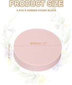 PATIKIL 8Pcs 2" Rubber Carving Blocks, Soft Linoleum Art Carving Block Round Crafts Stamp Making for Printmaking Stamps Carving Supplies, Pink