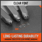 HORUSDY 37-Piece Number and Letter Stamp Set 1/8 (3mm) (A-Z & 0-9 + Love) Punch Perfect for Imprinting Metal Stamping kit, Plastic, Wood, Leather.