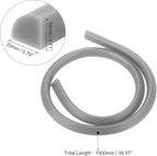 uxcell Flexible Molding Trim, 39 Inch Flexible Quarter Round Molding Silicone Peel and Stick Trim Self Adhesive Shower Water Barrier for Corner Decor Bathroom Kitchen, Grey