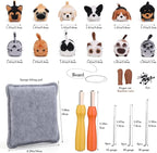 Mayboos Needle Felting Kit, 12 Pieces Doll Making Wool Needle Felting Starter Kit with Instruction, Felting Foam Mat and DIY Needle Felting Supply for DIY Craft Animal Home Decoration